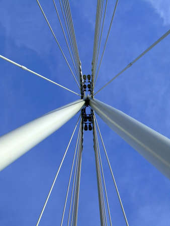 Look from down side to the magnificent bridge architectural structureの写真素材
