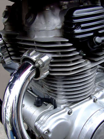Close shot of motorcycle engine