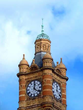Clock tower with sky in a backgroundの写真素材
