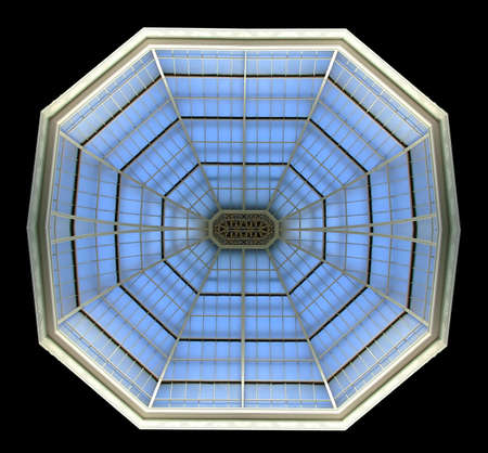 Glass see through ceiling in octagonal shape