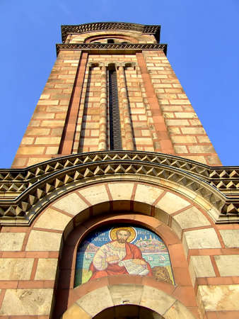 Architecture detail of Saint Marco's church entrance in Belgradeの写真素材