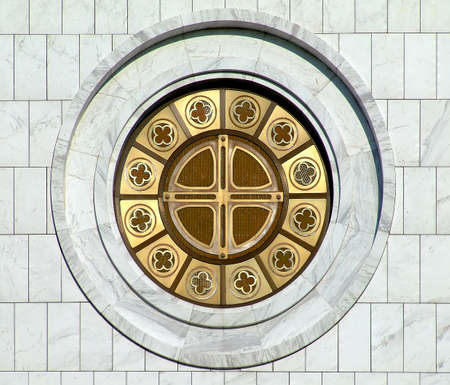 Gold round window