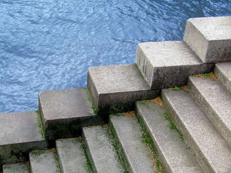 Stairs on the river coastの写真素材