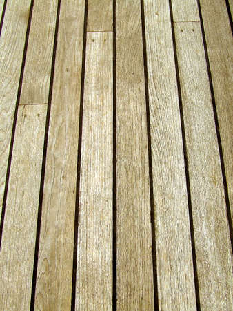 Wooden deck on tall shipの写真素材