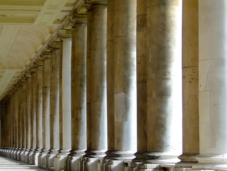 Series of ancient columns in line