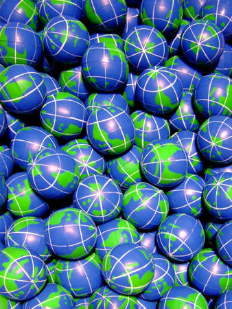 Bunch of rubber globe ballsの写真素材