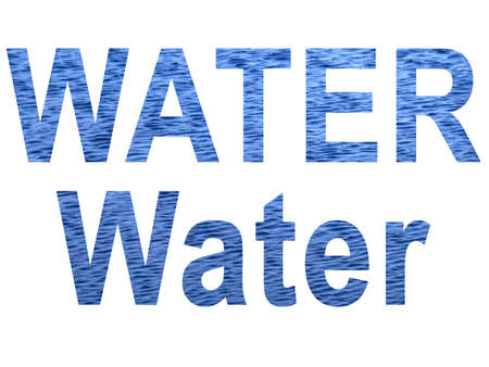 Big water letters isolatedの写真素材