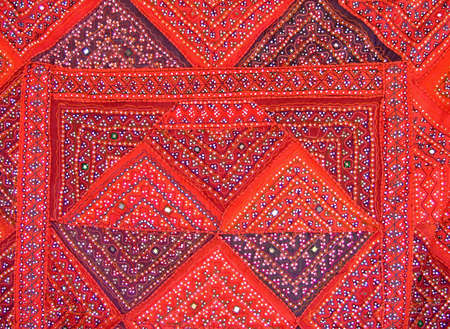 Pattern of a colorful fabric with Islamic motivesの写真素材