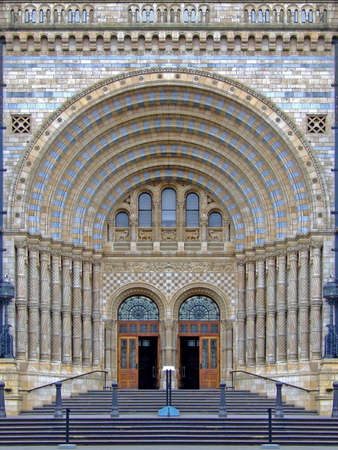 Entrance of a famous history museum in Londonの写真素材