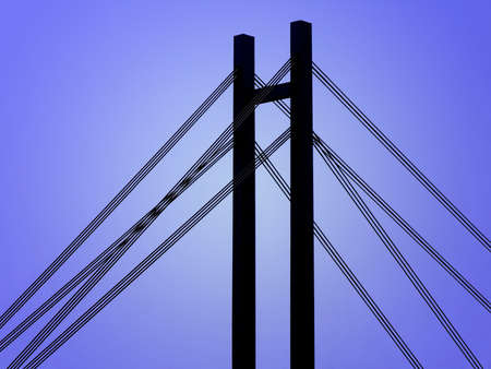 Detail of modern bridge constructionの写真素材