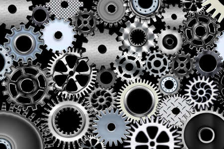 Lot of mechanic gears and wheels 3d