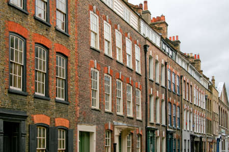 Classic old London street houses in lineの写真素材