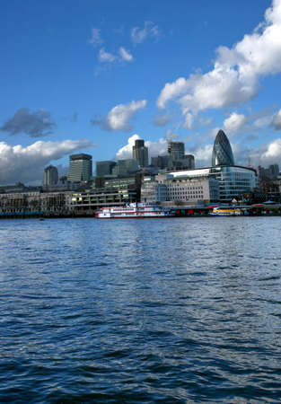 Central London panorama from river Thames levelの写真素材