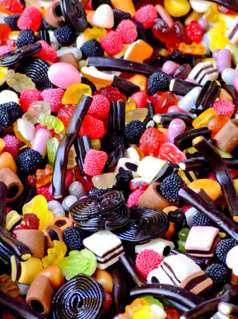 A bunch of various sweet jelly candiesの写真素材