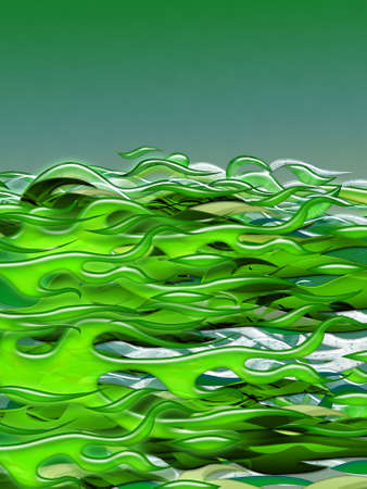 3d background illustrated abstract green jungle decorationの写真素材