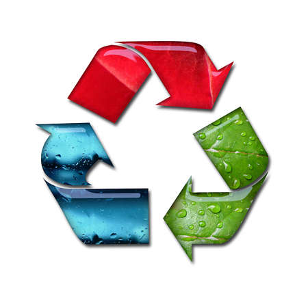 Illustration of recycling symbol with environmental concept の写真素材