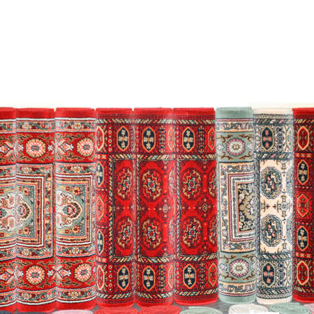 Persian carpets made from natural wool isolatedの写真素材