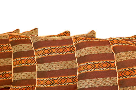Indian style decorative pillows isolated on white