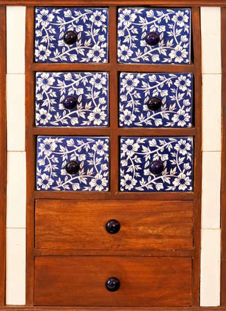 Retro style cabinet with small ceramics drawers 