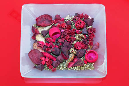 Aromatherapy spa plate with petals and flowersの写真素材