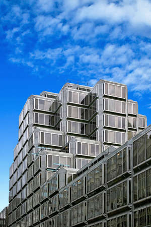 Geometric business building all in brown glass の写真素材