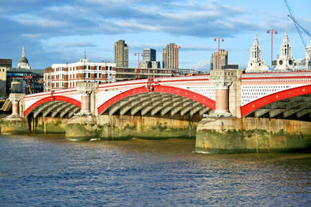 Photo of Blackfriars bridge and Thames riverの写真素材