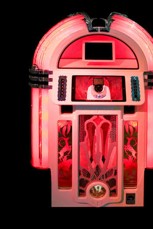 Retro style look of red music jukeboxの写真素材