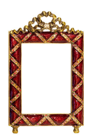 Luxury table top photo frame isolated on white の写真素材