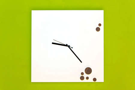 Simple white minimalism clock in square shape