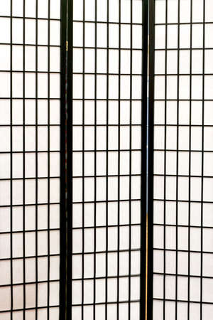 Japanese style screen shade made paper and woodの写真素材