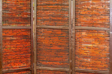 Screen shade made from brown rattan materialの写真素材