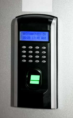 Finger print scanner for personal biometric identificationの写真素材