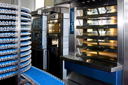 Interior of bakery factory with big oven
