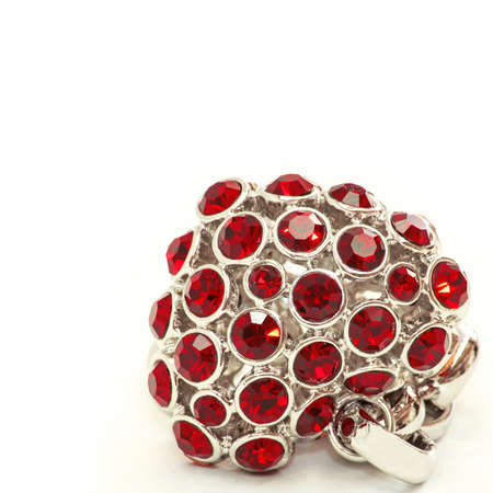 Ruby heart made from gemstones and platinumの写真素材