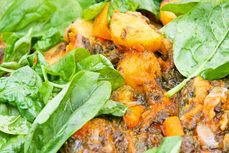 Aromatic and tasteful Moroccan lamb with potatoesの写真素材