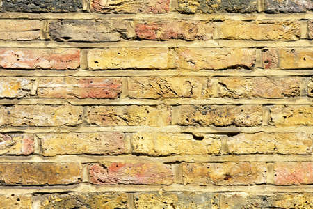 Classic British yellow brick wall background detailの写真素材