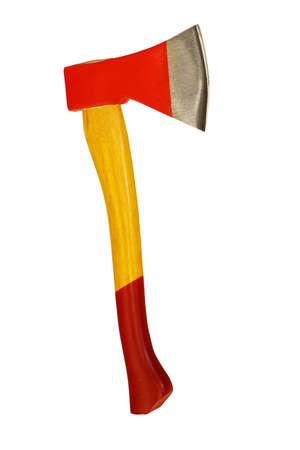 New fireman red axe isolated on white