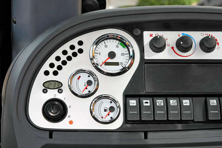 Close up shot of gauges and buttons