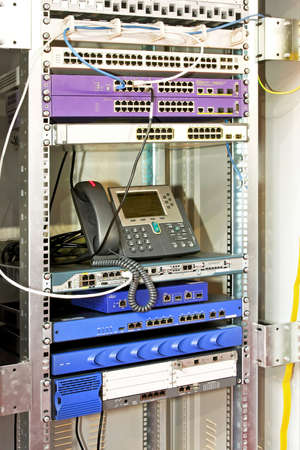 Internet communication company tower with network hubs