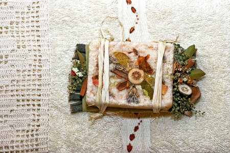 Organic soap bar handmade from natural ingredientsの写真素材