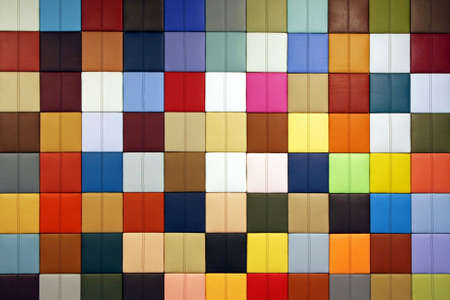 Big color palette samples of leather material の写真素材