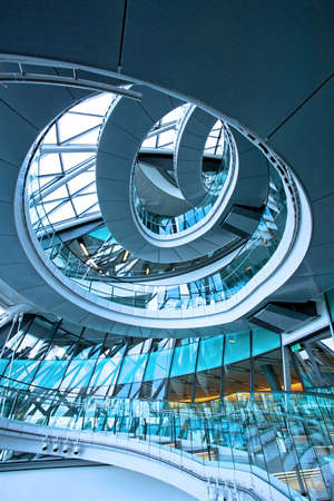 Shot from below of big circle stairwayの写真素材