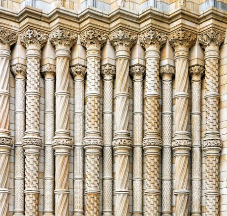 High resolution shot of old engraved stone pillarsの写真素材