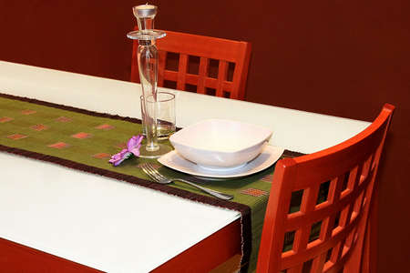 Close up shot of dining table setup
