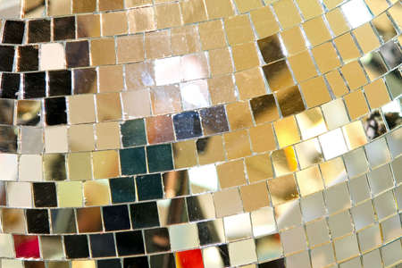 Close up shot of disco ball mirrorの写真素材
