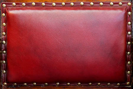 Vintage style red leather upholster back textureの写真素材