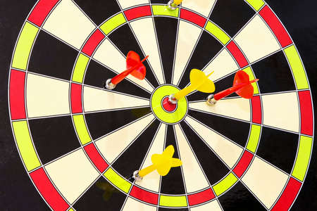 Close up shot of darts game and targetの写真素材