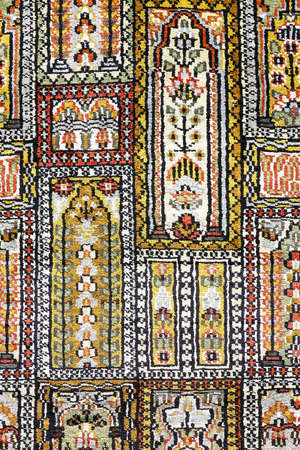 Close up shot of Persian carpet pattern