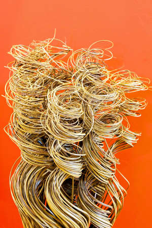Close up shot of reed decoration in spiral