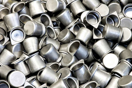 Bunch of raw metal coffee pots blanksの写真素材